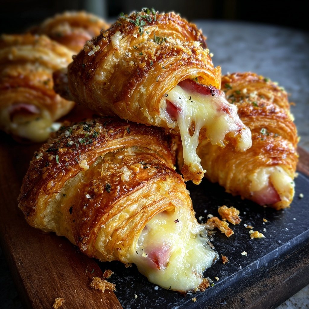 Savory Ham And Cheese Croissants