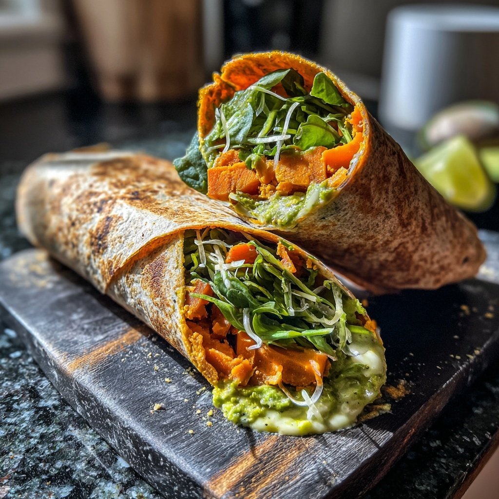 Healthy Lunch Roasted Sweet Potato Wraps