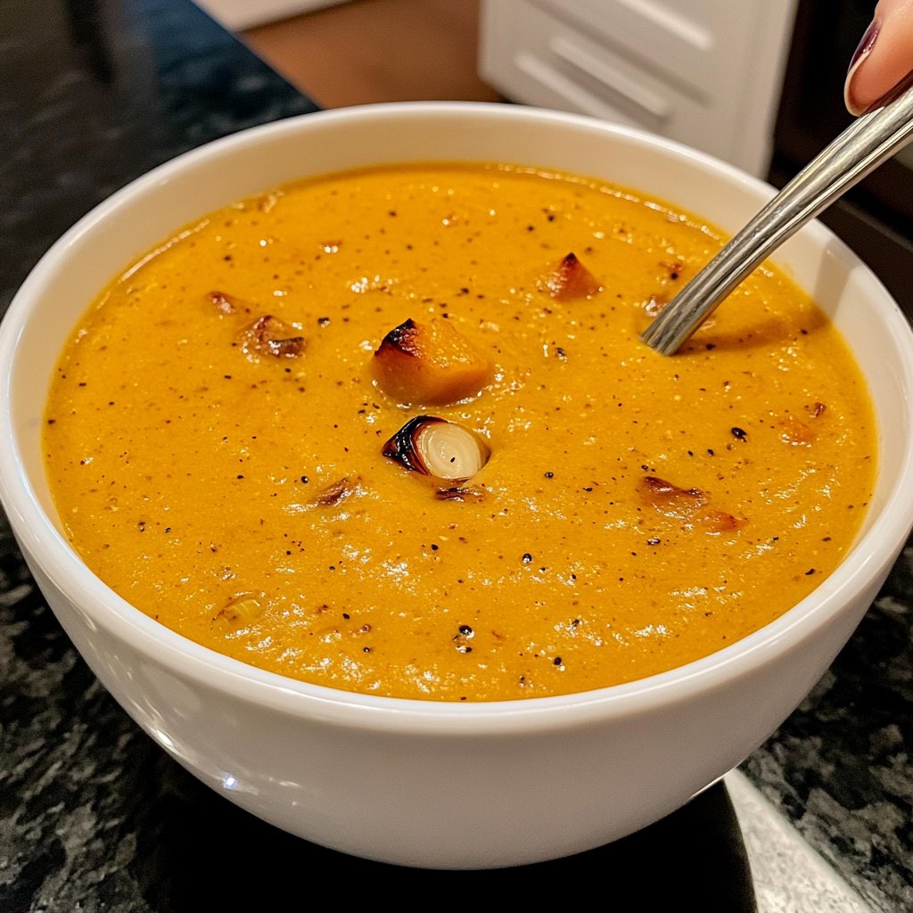 Squash Soup with Roasted Garlic