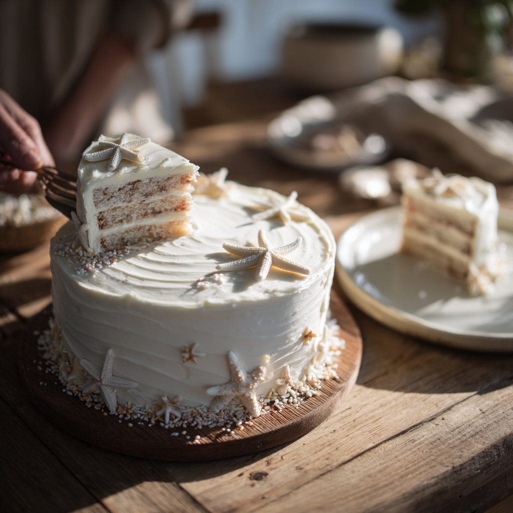 Minimal White Pisces Birthday Cake