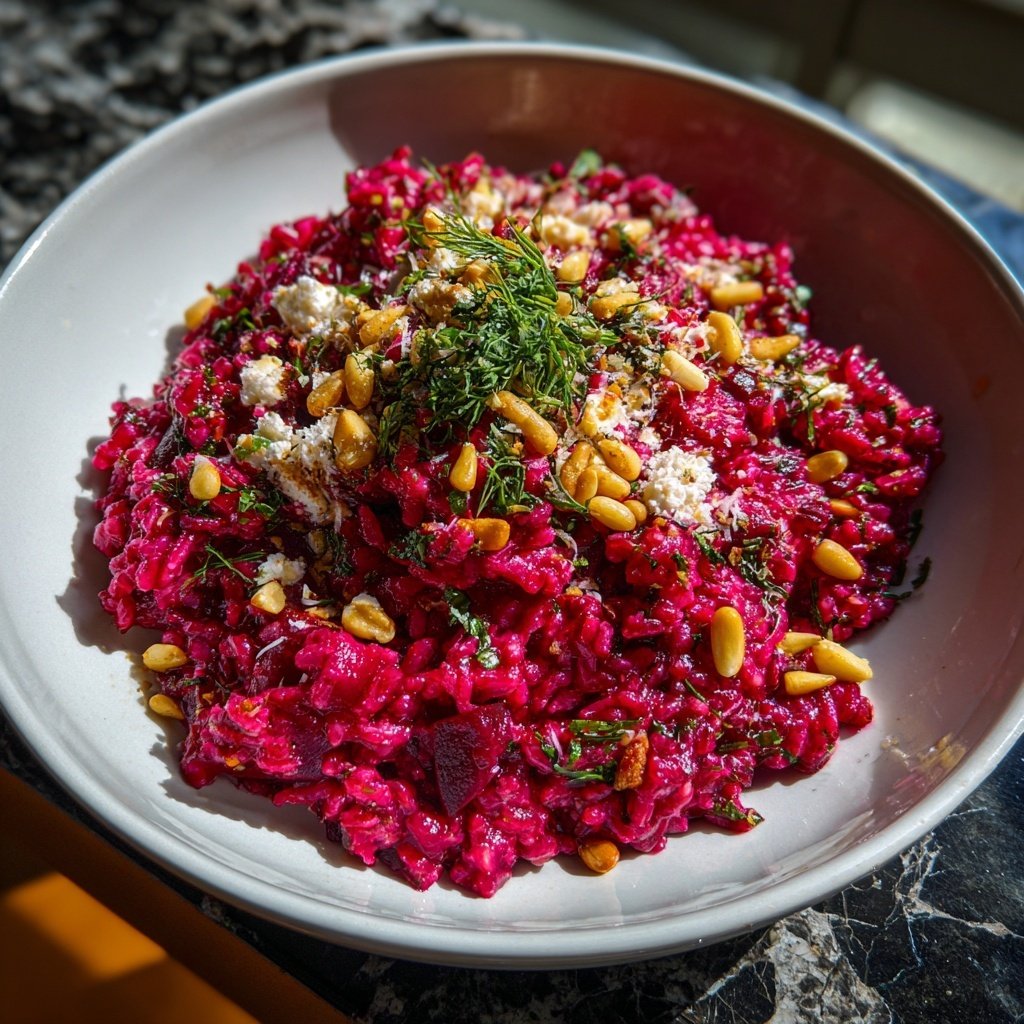 Beet Risotto with Goat Cheese